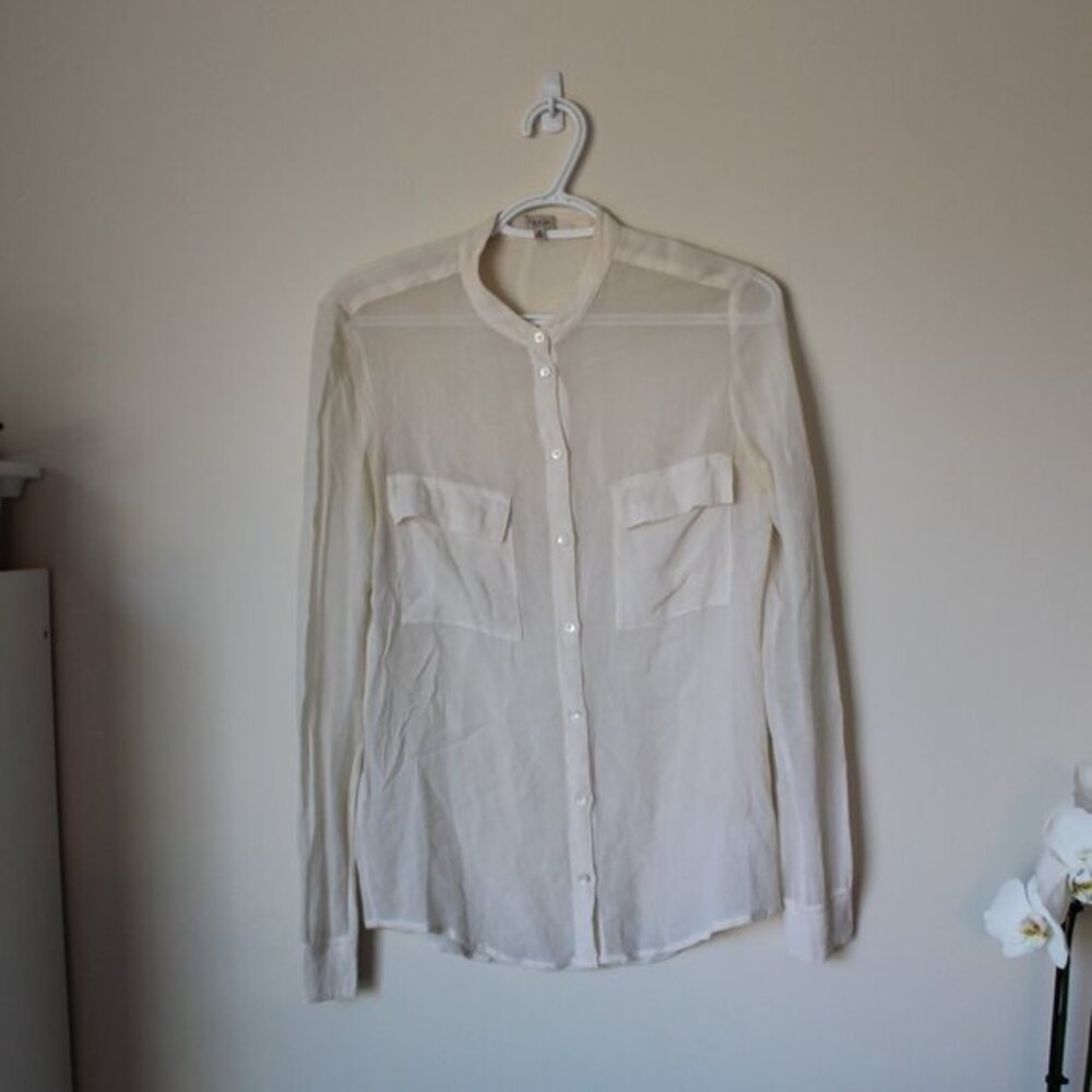 Aritzia Cream Button Down Shirt